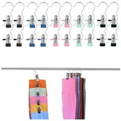 Resim Teltree Paslanmaz Çelik Pantolon Askısı 20'li Set - Kıyafet Düzenleme İçin Pratik Çok Renkli 