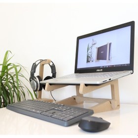 Resim Hanwood Ahşap Laptop Standı - Laptop Yükseltici - 13" _ 14" 