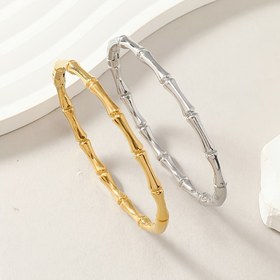 Resim 2/1 Şık 316 Paslanmaz Çelik Bambu Düğüm Bileklik, Zenginlik ve Zarafet Artırıcı, Erkek ve Kadınlar İçin Çiftler için Bilezik, Solmayan ve Deforme Olmayan 