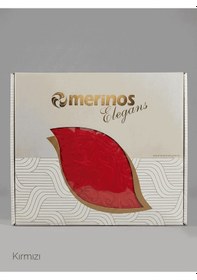 Resim Merinos Elegans Çift Kişilik Battaniye Kırmızı Çiçekli Kırmızı 