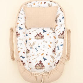 Resim Babynest ve Yastık- Çift Taraflı - Kumsal Beji Muslin - Harry 