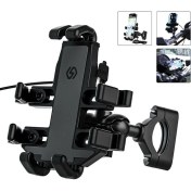 Resim Wupp CS-1098A1 Motosiklet Alüminyum Alaşım Sekiz Çene Cep Telefonu Şarj Tutucu (Siyah)(Yurt Dışından) 