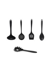 Resim 5 Parça Tamamı Silikon Yanmaz Yapışmaz Silikon Mutfak Seti Siyah 