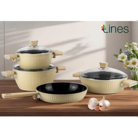 Resim Lines Bioseramik Kristal Tencere Seti İndüksiyon Taban 7 Parça - 152.4.07.092 