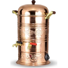 Resim Sonay Bakırcılık Çift Musluk Termostatlı Elektrikli Bakır Semaver ( 7 Lt Otel ve Şantiye Tipi ) 