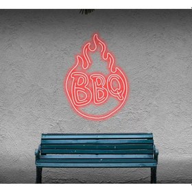 Resim Bbq Yazılı Ve Şekilli Neon Tabela Kırmızı 