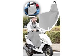 Resim Bundera Scooter Diz Koruma Örtüsü Yağmur Soğuk Rüzgar Önleyici Rüzgarlık Motorsiklet Dizlik Gri 