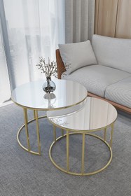 Resim Puklife Yavrulu Orta Gold Ayak Beyaz Cam 