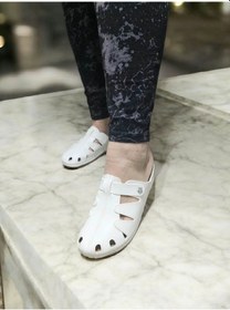 Resim Topuk Dikeni Takviyeli Jelli Burnu Kapalı Ev Ve Dışarı Terliği Ekru 