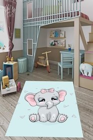 Resim On The Clouds Fil Desen Bebek Odası Halısı Dijital Baskı Yıkanabilir Kaydırmaz Yıkanabilir Çocuk Odası Fiili Halı BLT-P-123, 80 x 150 
