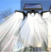 Resim Turcoshop11 Üç Başlı Ayrılabilir Solar Led Duvar Lambası 1800mah Sensörlü Ip55 Bahçe Acil Işık 