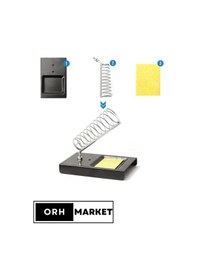 Resim Süngerli Yaylı Kalem Havya Standı - Metal Gövdeli, Güvenli Lehimleme Desteği 