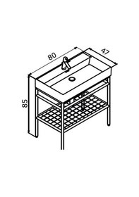 Resim Orka Capetown 80 Cm Beyaz Banyo Dolabı Alt Modül Ve Lavabo Beyaz 
