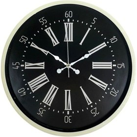 Resim 36 Cm Krem Dekoratif Duvar Saati Bej - Siyah 