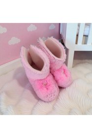 Resim KMS HOME Pembe Kız Çocuk Boğazlı Panduf Ev Patiği 