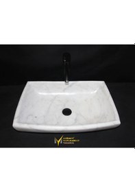 Resim Muğla Kristal Beyaz Köşeli Dizayn Lavabo 