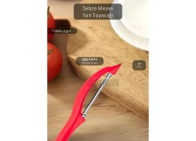 Resim Jet’s Home Meyve Soyacağı Paslanmaz Sebze Soyacağı Yan Soyacak Çelik Kırmızı 17 cm 
