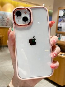 Resim Ceponya Iphone 13 Uyumlu Akrilik Kaplama Şeffaf Renkli Lens Koruma Çerçeveli Moda Luxury Kılıf 