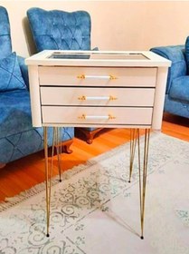 Resim Firkete Tel Sehpa Ayağı (Altın Sarısı - 46 cm - 4 Adet) 