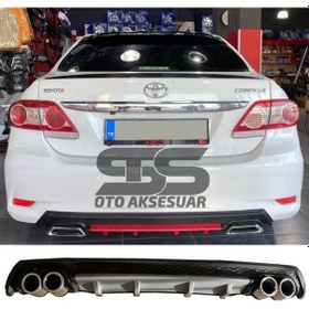 Resim Toyota Corolla 2007-2012 Difüzör Arka Tampon Eki 4 Egzoz Çıkışlı Gri Lüx Tip 