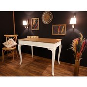 Resim Wooding-Mobilya Wooding 120 Cm Masif Beyaz Naturel Yemek Masası 