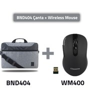 Resim Classone Workstation Bnd404-wm400 15.6" Su Geçirmez Kumaş Laptop,çantası-gri+kablosuz Mouse 