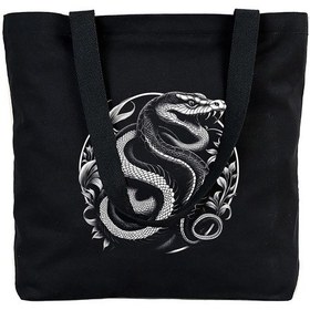 Resim Tattoo Plaj Çantası Kanvas 48x41x10 Cm Siyah Beyaz 