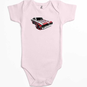 Resim Dodge Charger Renkli Bebek Body Zıbın - 0-3 Ay / Pembe 