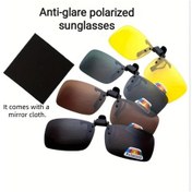 Resim Willowhaven Tawny 4 Adet Polarize Flip Up Sürüş Gözlüğü Gece Görüş Parlama Azaltma Yüksek Netlik Hediye 12+ 