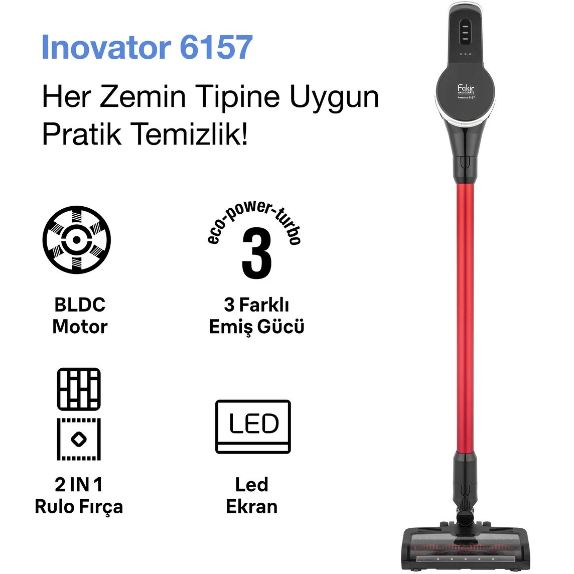 Fakir Inovator 6157 Dikey Şarjlı Süpürge Fiyatı ve Özelliklerı - Badem
