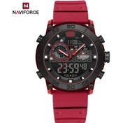 Resim Fochsia Navıforce Erkek Spor Saati Kırmızı Su Geçirmez Çift Zamanlı Kronograf Alarm Diğer 