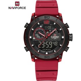 Resim Fochsia Navıforce Erkek Spor Saati Kırmızı Su Geçirmez Çift Zamanlı Kronograf Alarm Diğer 