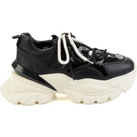 Resim Bambi Siyah Hakiki Deri Kadın Sneaker K01480004103 