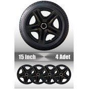 Resim Hyundai Accent Era Elentra 15" İnç Uyumlu 4 Adet 1 Takım Siyah Jant Kapağı 