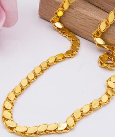 Resim 22 Ayar Altın Zincir 5 MM Pullu Halep Zincir 60 CM Uzunluk 