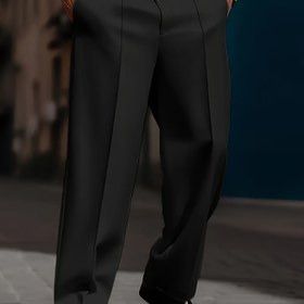 Resim Erkekler için Büyük Beden Resmi ve İş Pantolonları - Esnek Rahat Pantolonlar, Düz Bacaklı Ofis Pantolonları, Tüm Mevsim Giyim, Resmi Etkinlikler, Toplantılar, Günlük Giyim - Klasik Siyah Resmi Giyim, Profesyonel ve Günlük Kıyafetler, Elbise Pantolonları, Çok Yönlü Giyim, Şık Tasarım, Rahat Uygunluk, İş Pantolonları, Modern Erkek Giyim, Dayanıklı Malzeme, Esnek Pantolonlar, Korporatif Giyim, BÜYÜK BEDEN 