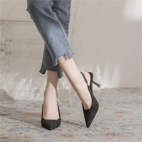 Resim Kadın Yavru Kedi Topuklu Pompalar Elbise Ayakkabı Rahat Sivri Burun Üzerinde Kayma Düğün Topuklar Parti Balo Akşam Düğün Gelin için 