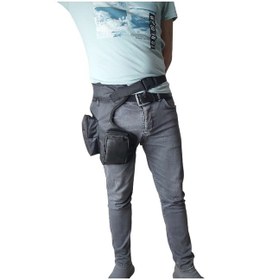 Resim Siyah Renk Su Gecirmez Ayarlanabilir Çok Gözlü Bel Bacak Motorcu 