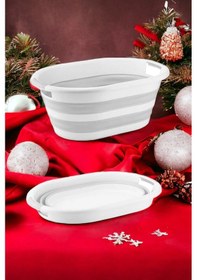 Resim Vera Bath Katlanır Çamaşır Selesi Çamaşır Sepeti Beyaz - Gri 