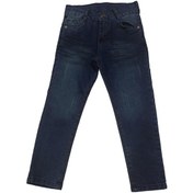 Resim Erkek Çocuk Yırtık Yıpratma Desenli Lacivert Kot Pantolon 