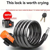 Resim Anahtarlı Yüksek Güvenlik Bisiklet Kablo Kilit, Fırçalanmış PVC Kaplama, Çalıntıya Dirençli, Su Geçirmez, 12mm Kalınlık, 125cm Uzunluk ile Montaj Braketi 