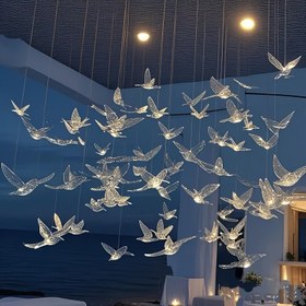 Resim 10 adet Vintage Tarz Akrilik Çit Çiçeği Askı Süsleri, Tüysüz Kristal Kuş Tavan Dekorasyonları, Düğünler, Doğum Günü ve Genel Kutlamalar için 