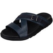 Resim Paşa107 Lacivert Dana Derisi Erkek Sandalet Terlik %100 Dana Derisi Rahat Kalıp Şık Tasarım Yeni Sezon Lacivert Deri 