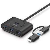 Resim Type-C Ve Usb 3.0 4 Portlu Hub Çoklayıcı Ugreen