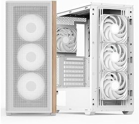Resim Aero Cool D501A White 4X12CM A-Rgb Fanlı, Ahşap Ön Panel Detaylı, Tempered Cam Yan ve Mesh Ön Panel, USB Type-C, Atx Bilgisayar Kasası (AE-D501A-WH) 