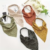 Resim 5 adet Kadın Çiçekli Üçgen Bandana - Geniş Kenarlı, Esnek ve Nefes Alabilen Başlıklar, Bej, Kahverengi, Siyah ve Yeşil Renklerde Çiçek Desenleri, Moda ve Hediyeler İçin Mükemmel, Moda Başlığı | Canlı Desenler | Rahat Başlık 