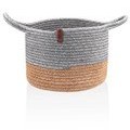 Resim Jutte Kulplu Yuvarlak Sepet Bambu Gri 25x20 Cm The Mia