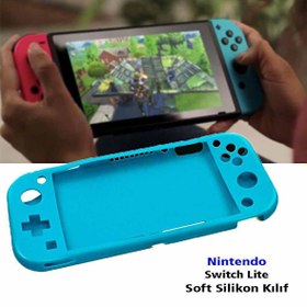 Resim Nintendo Switch Lite Kılıf Kaydırmaz Silikon Turkuaz Nintendo Switch Lite Koruyucu Kılıf Darbe Emici 