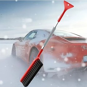 Resim Willowhaven 2si1 Kırmızı Araç Kar Küreği Ve Buz Kırıcı Kaymaz Tutamaklı Kompakt 