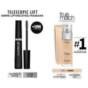 Resim L'Oreal Paris Telescopic Lift Maskara ve L'Oreal Paris True Match Fondoten No: 1.5 N Set 